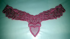 Ricamo ancora intelaiato scollatura anteriore ricamo Lace 